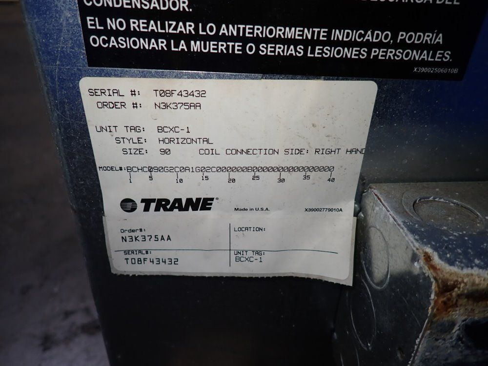 Trane Air Conditioner - Bchc090g2c0a1g02c000000b000000000000000