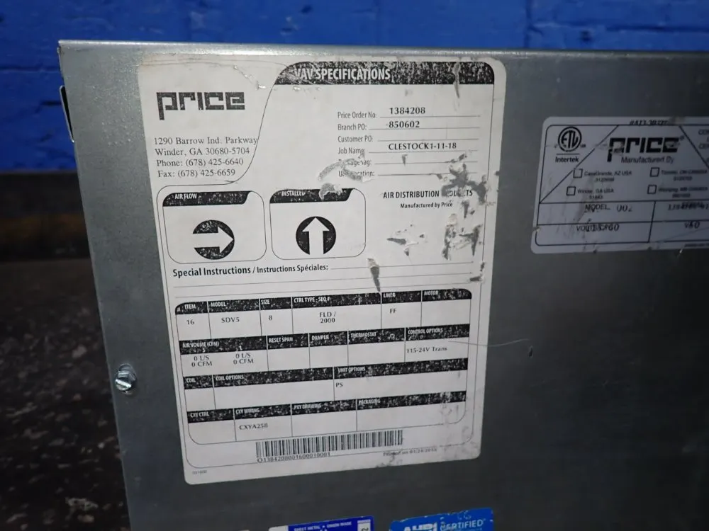 Price Duct Terminal Unit - 002