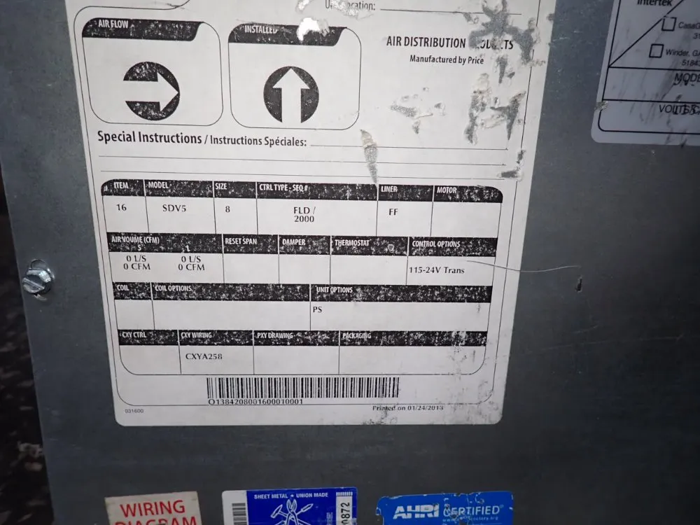 Price Duct Terminal Unit - 002