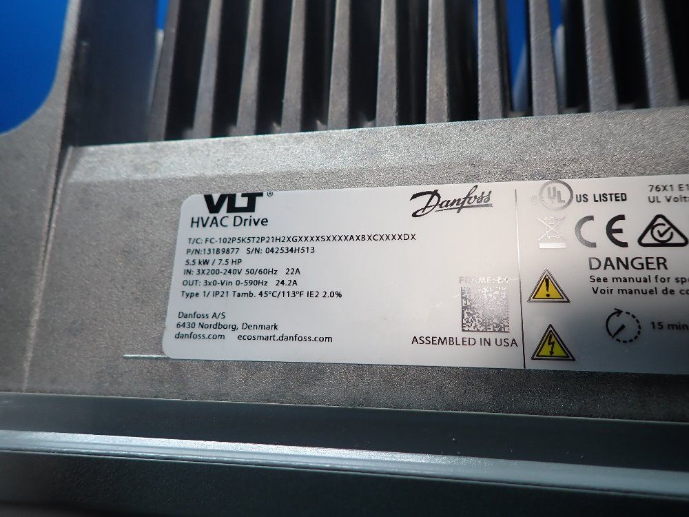 Danfoss 50/60hz, 5.5kw, 7.5hp Frequency Converter - 131b9877