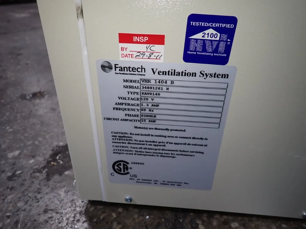 Fantech Ventilation System - Vhr1404b
