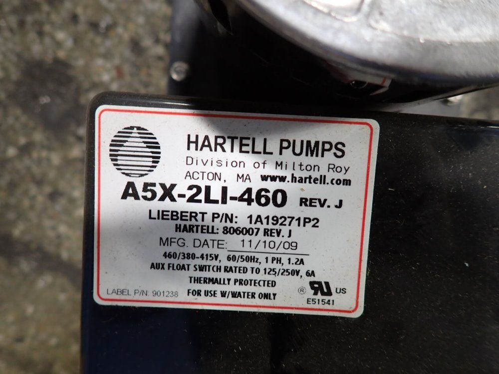Hartell Pumps 1/2 Hp Condensate Pump - A5x-2li-460