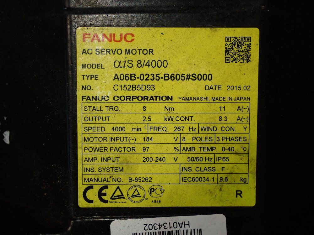 Fanuc 2.5 Kw Servo Motor - Ais 8/4000