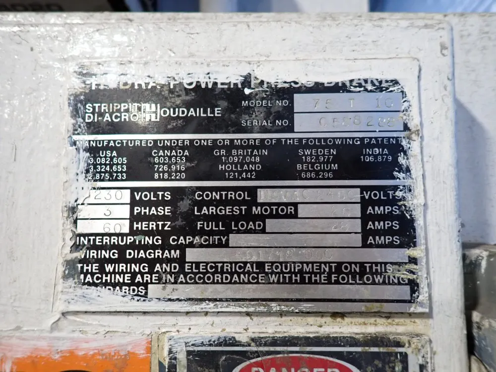 Diacro 75 Ton Hydraulic Press Brake - 75t10