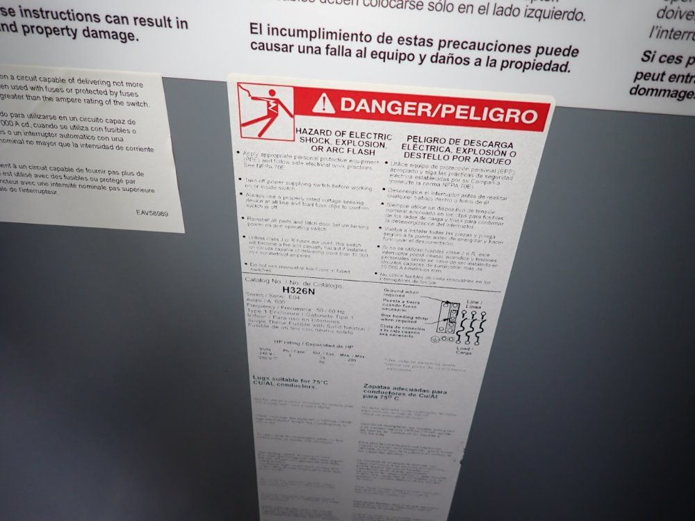 Square D 600 Amps Fusible Disconnect - H326n