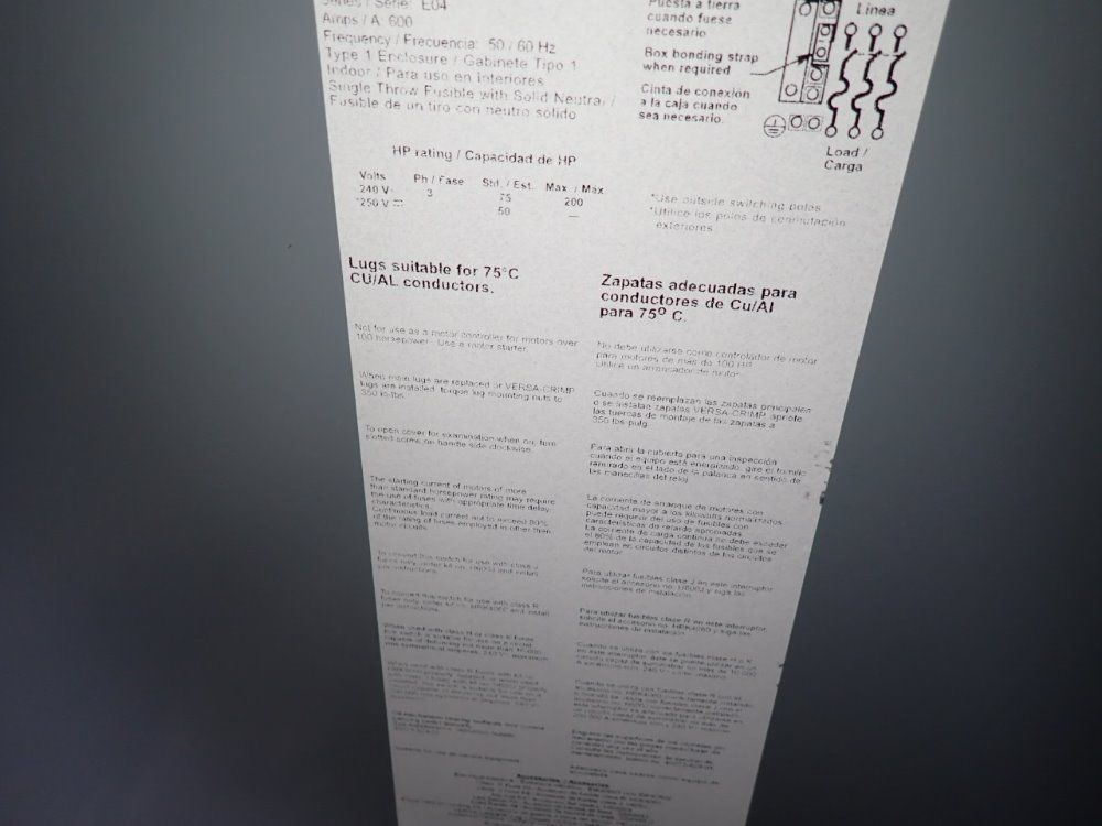 Square D 600 Amps Fusible Disconnect - H326n