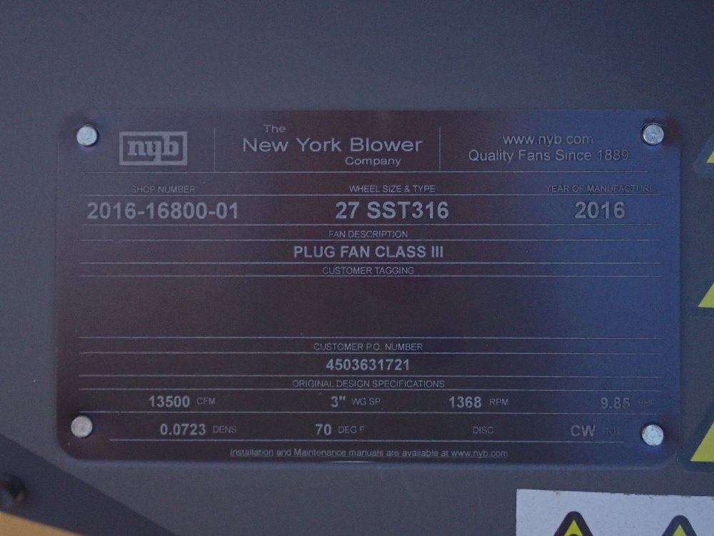 New York Blower 15 Hp Blower Unit - 2016-16800-01