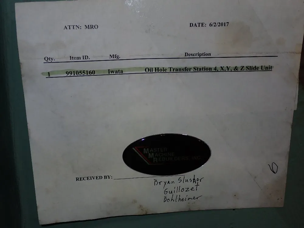 Iwata Oil Hole Transfer Station Slide Unit - 991055160