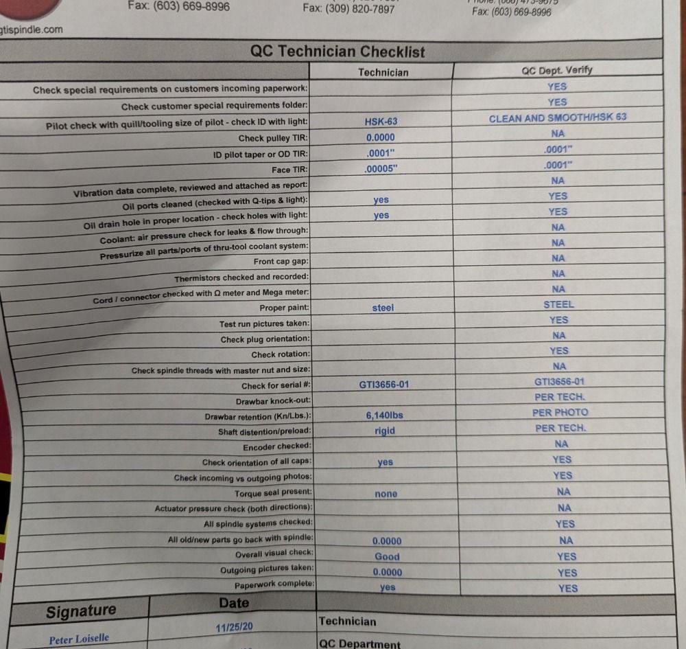 Mori Seiki Usa Spindle Cartridge - Nhx4000