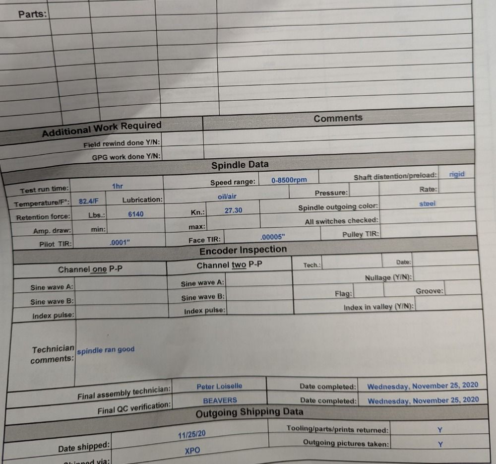 Mori Seiki Usa Spindle Cartridge - Nhx4000