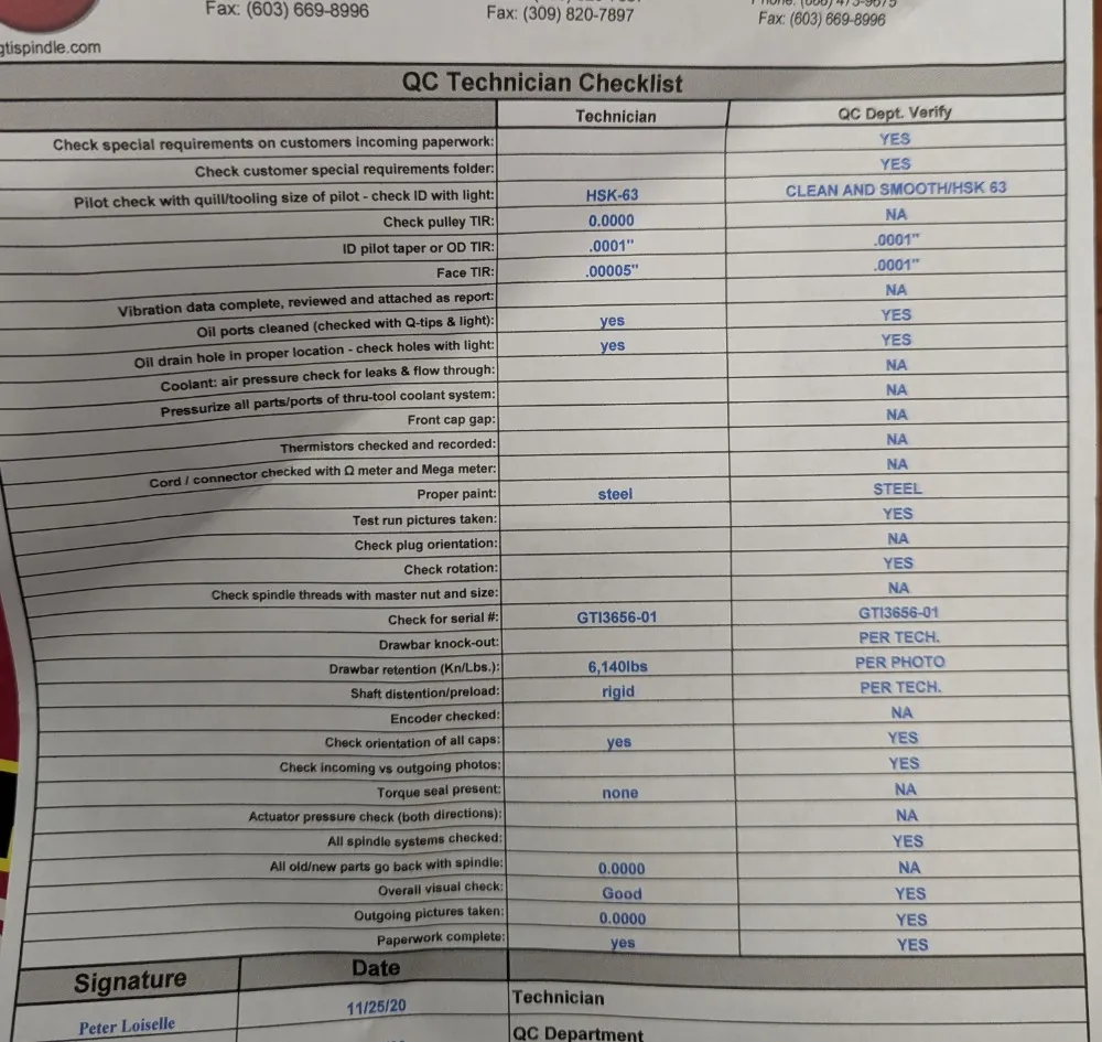 Dmg Mori 5" Spindle Cartridge - Nhx4000