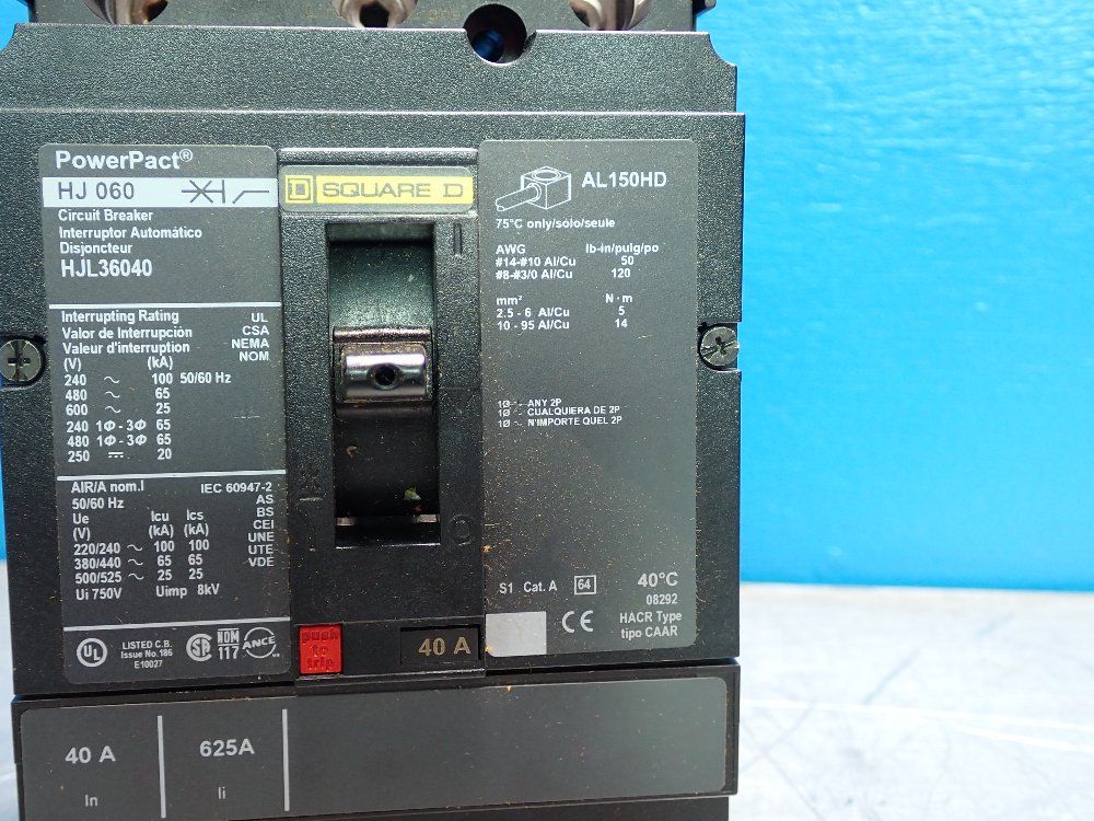 Square D 625a Circuit Breaker - Hjl36040
