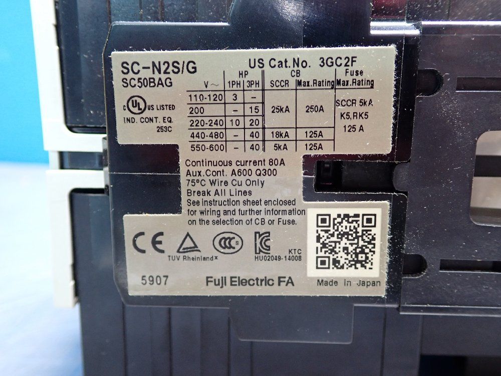 Fuji Electric 40hp Contactor - Sc-n2s/g