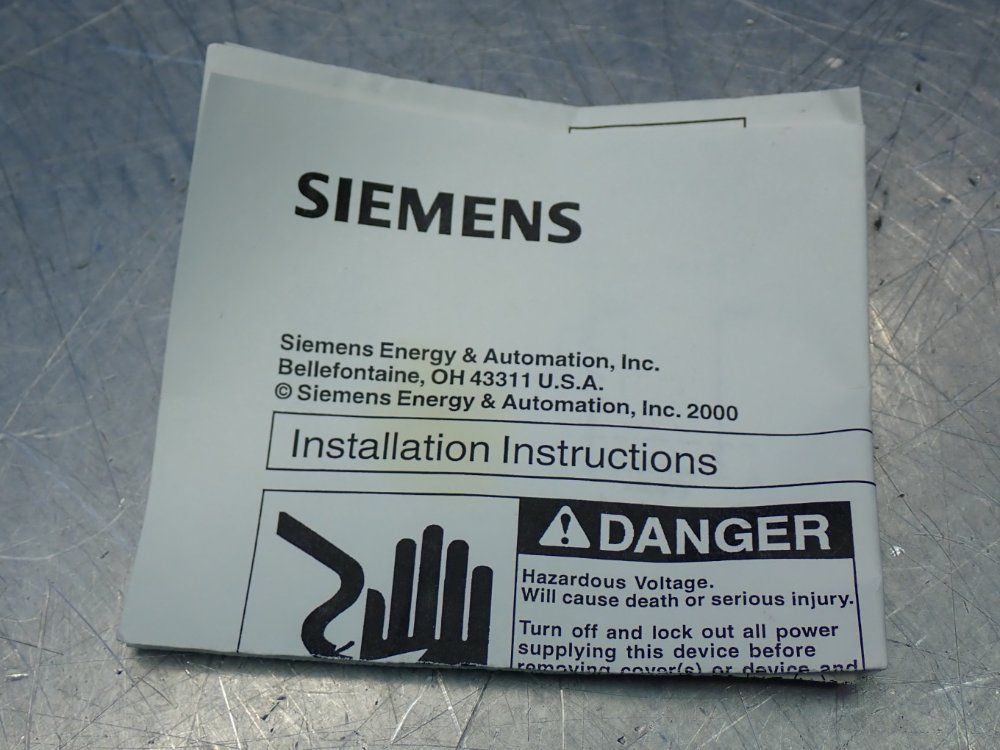 Siemens Circuit Breaker Auxiliary Switch - A02fd64