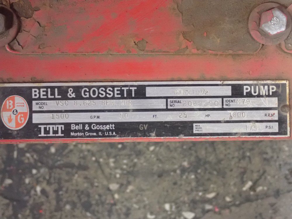 Bell & Gossett 25 Hp 25 Hp Pump - Vsc 8.625 Bfw Rhr