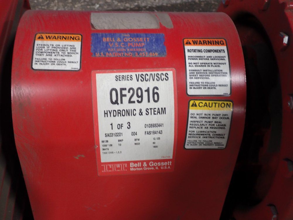 Bell & Gossett 60 Hp 60 Hp Pump - Vsc 12.125 Bfw Rhr Qf2916