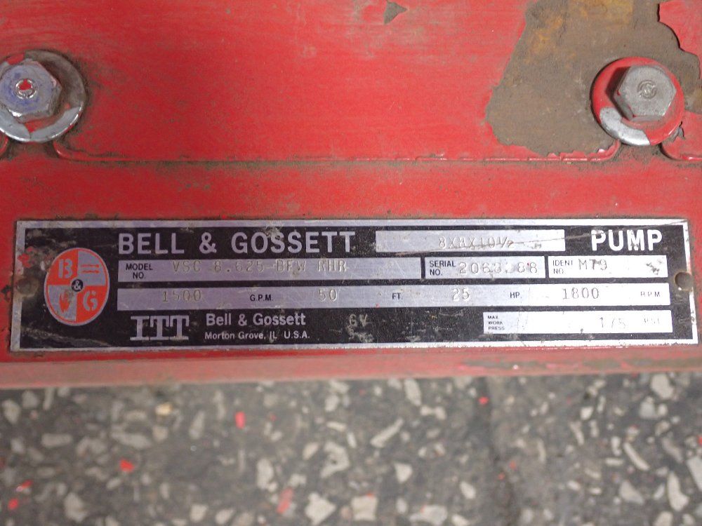 Bell & Gossett 25 Hp 25 Hp Pump - Vsc 8.625 Bfw Rhr