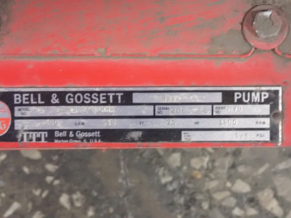 Bell & Gossett 25 Hp 25 Hp Pump - Vsc 8.625 Bfw Rhr