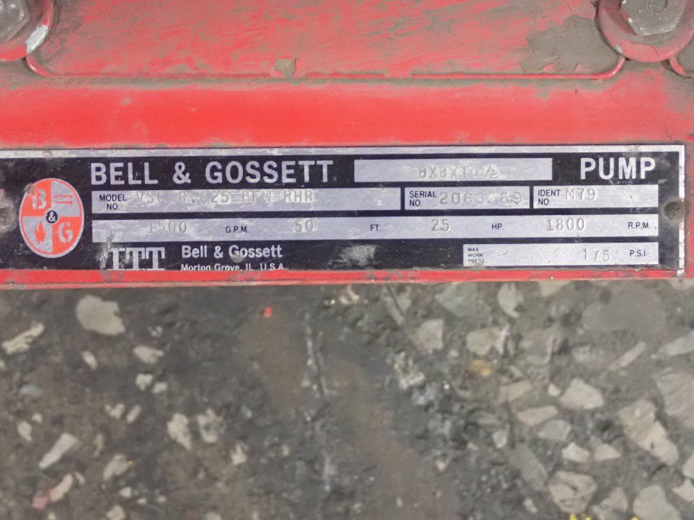 Bell & Gossett 25 Hp 25 Hp Pump - Vsc 8.625 Bfw Rhr