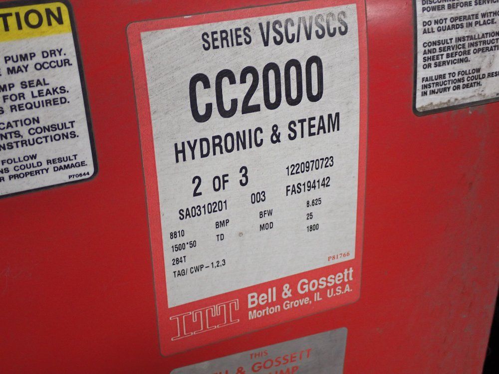 Bell & Gossett 25 Hp 25 Hp Pump - Vsc 8.625 Bfw Rhr