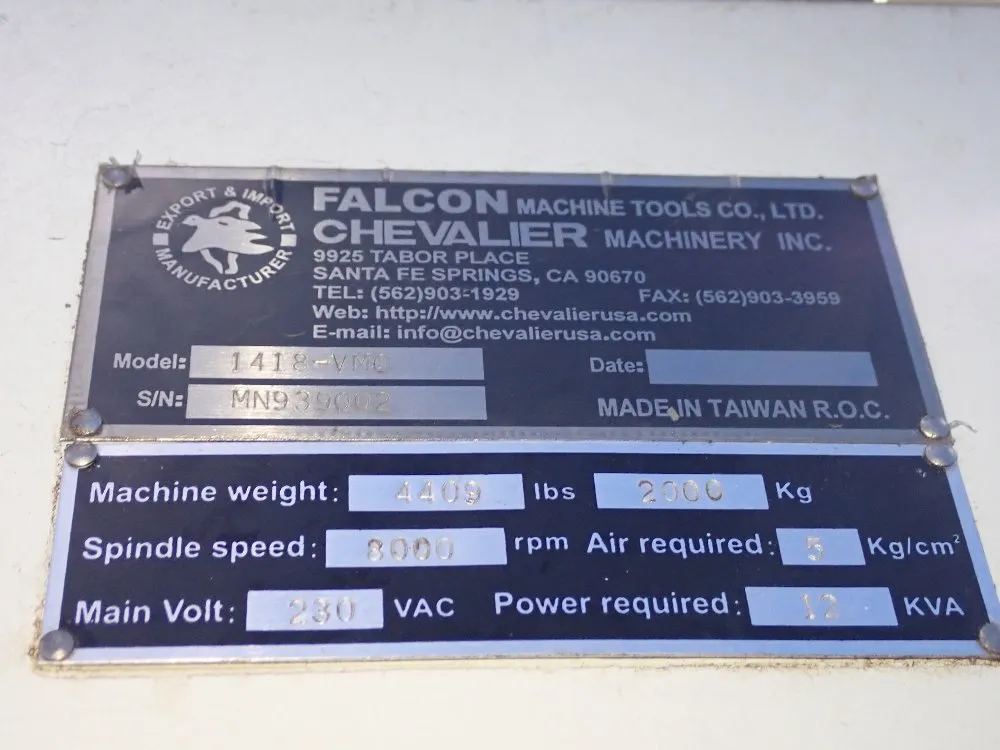 Chevalier 12 1/2" X 27 1/2" Cnc Vmc - 1418 Vmc-40