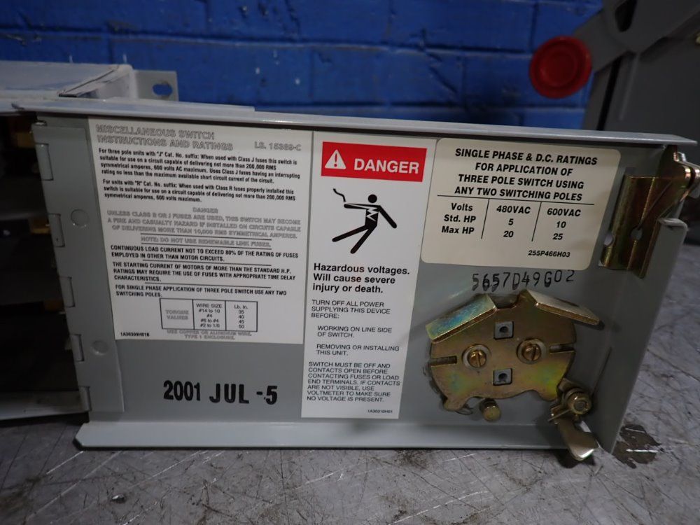 Cutler-hammer 60 Amp Fusible Disconnect - Fdpwt 3622r