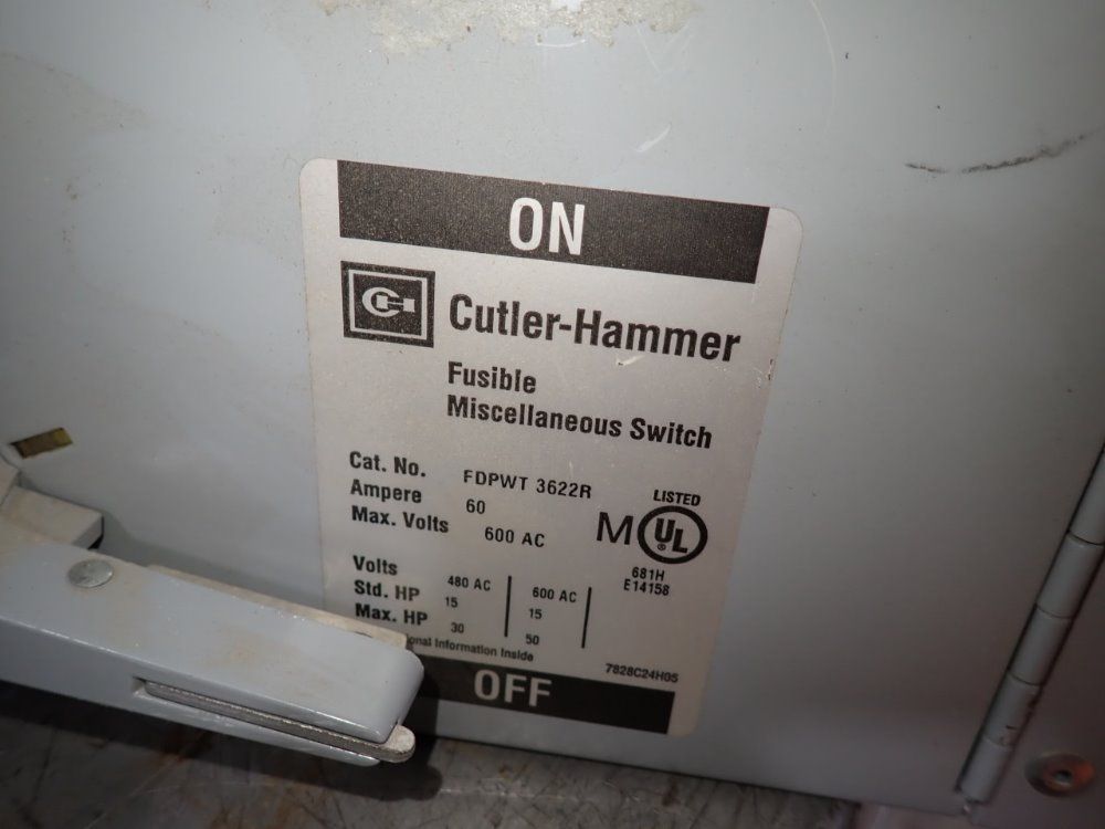 Cutler-hammer 60 Amp Fusible Disconnect - Fdpwt 3622r