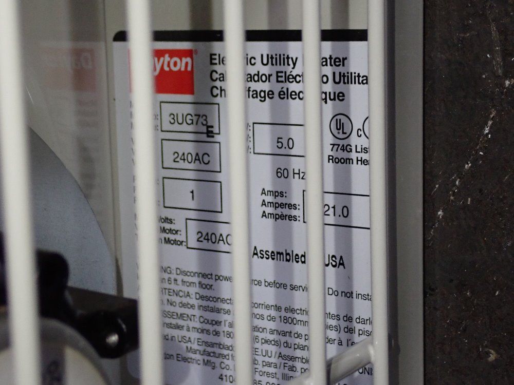 Dayton Electric Heater - 3ug73