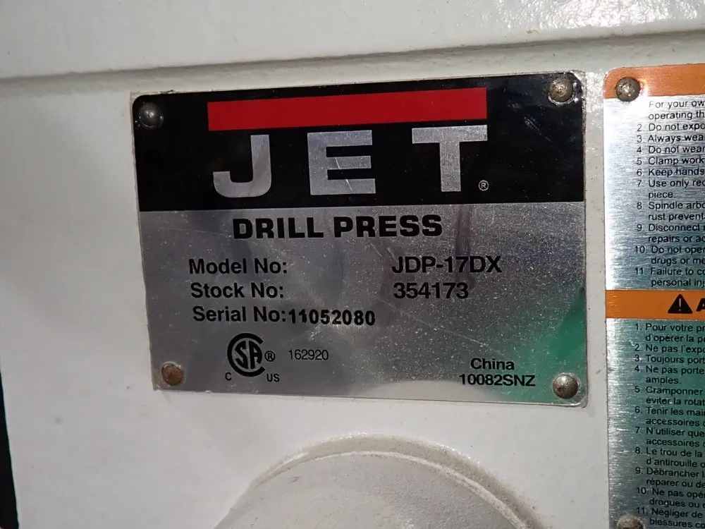 Jet 16" Drill Press - Jdp-17dx