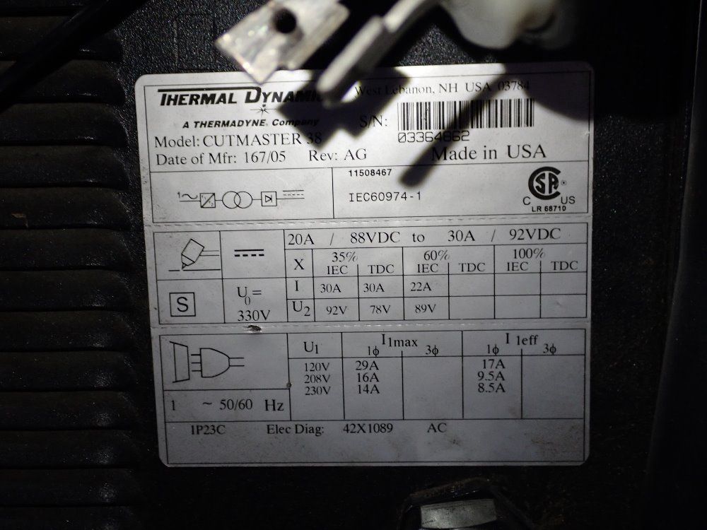 Thermal Dynamics Plasma Cutting System - Cutmaster 38