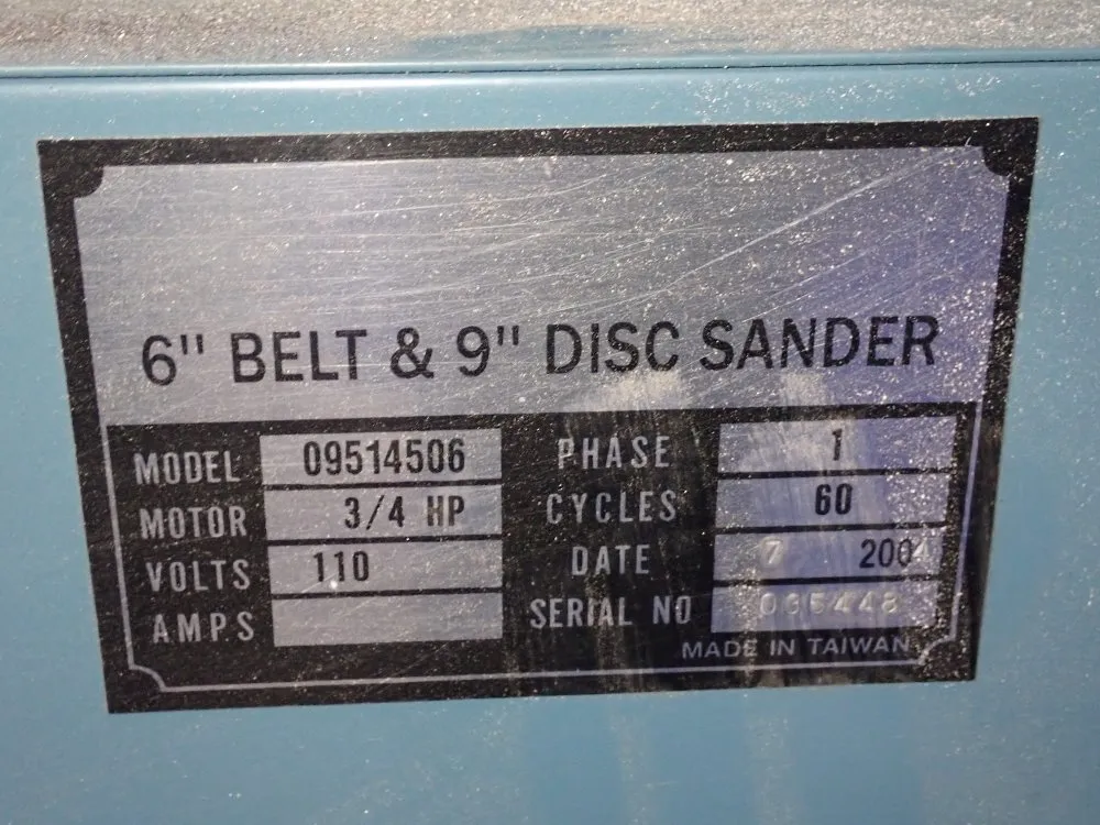 6"/9" Belt/disc Sander - 09514506