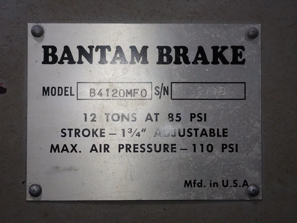 Bantam Brake 12 Ton X 48" B4120mf0 Press Brake - B4120mf0