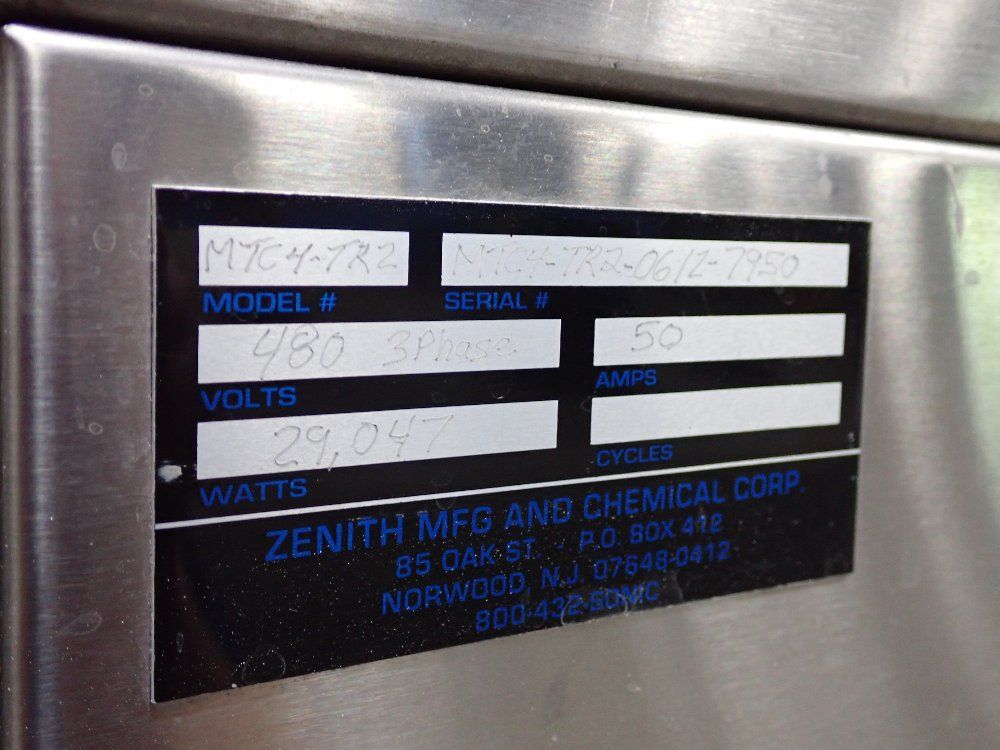 Zenith Mfg And Chemical Corporation 29,047 Watts Ultra Sonic Cleaner - Mtc4-tr2