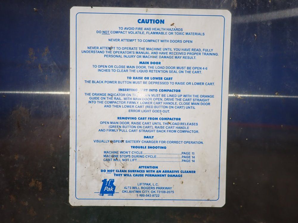 Lift Pak Trash Compactor