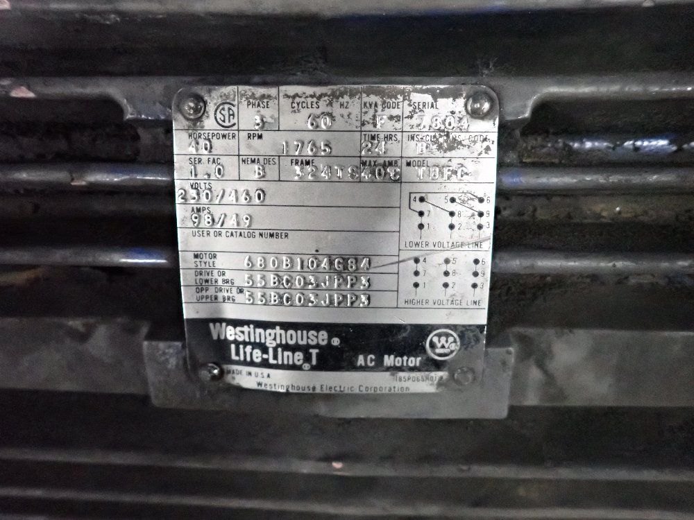 Wesstinghouse Life-line T 40 Hp Ac Motor - Tbfc