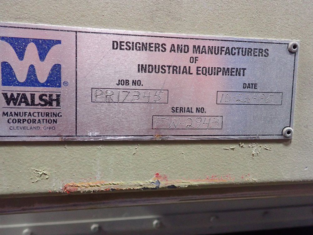 Walsh 10" X 70" 1995 Walsh Industrial Hose Cleaner