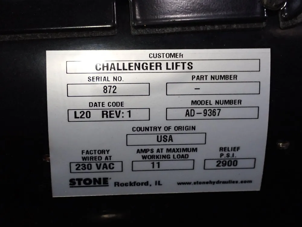 Challenger Lifts Challenger 2 Post Auto Lift - Cl10v3