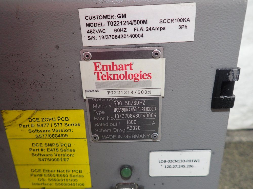 Emhart Teknologies Stud Welder And Stud Feeder - T0221244/500m And T049011/120