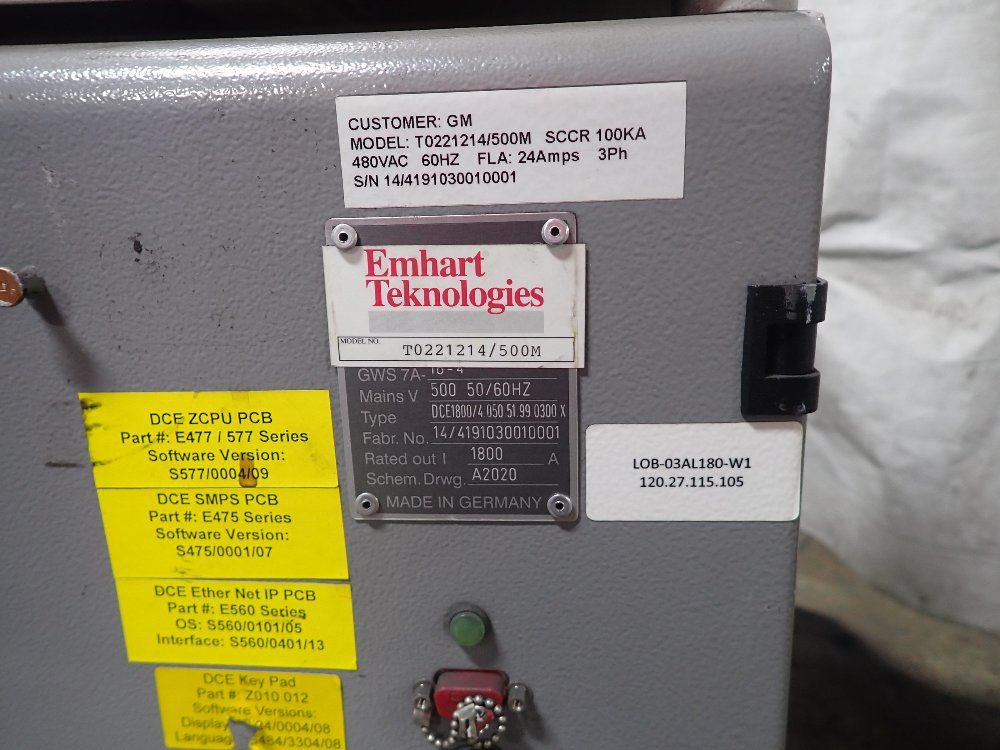 Emhart Teknologies Stud Welder And Stud Feeder - T0221244/500m And T049011/120