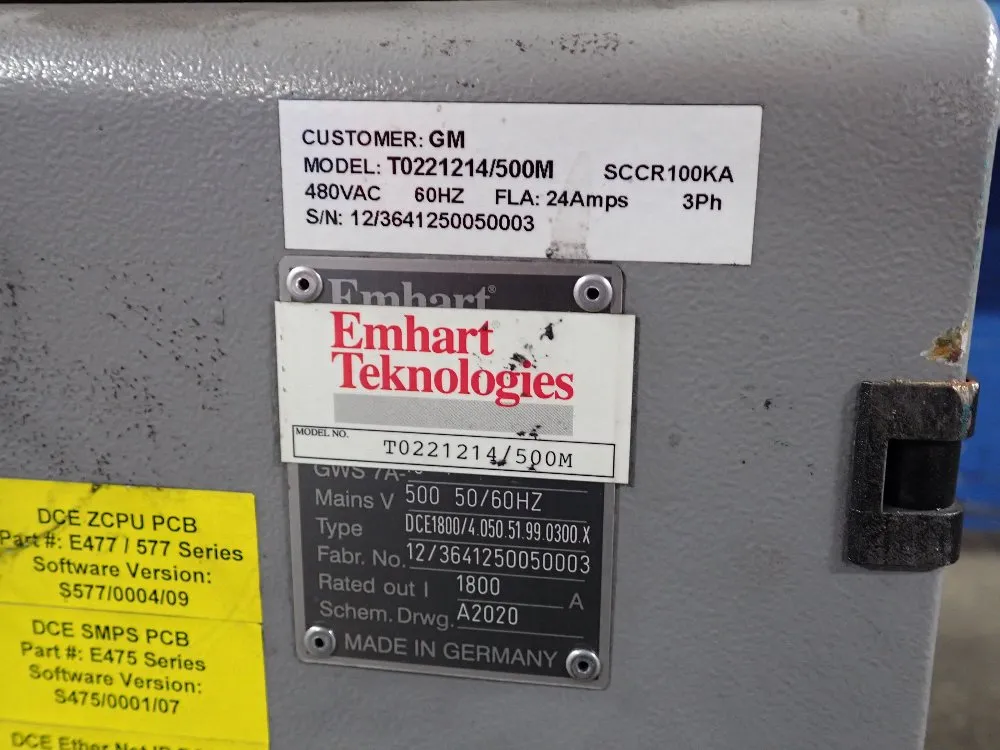 Emhart Teknologies Stud Feeder And Welder - T0221214/500m And T049011/120