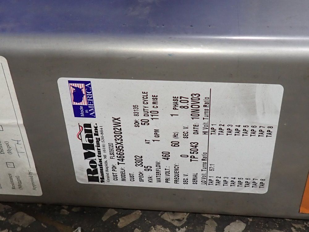 Roman Manufacturing 95 Kva Transformer - T46695x3302wx