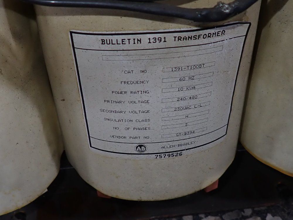 Allen Bradley 10 Kva Transformer - 1391-t100dt