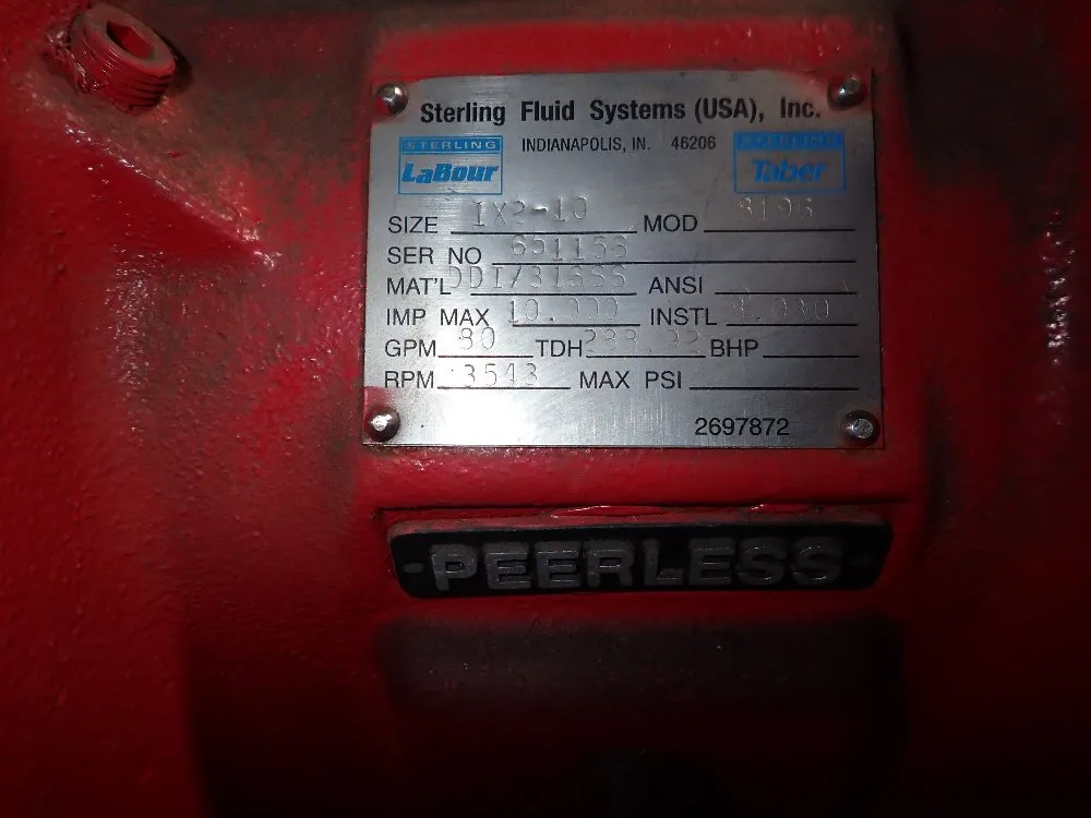 Peerless 20hp Pump - 8196