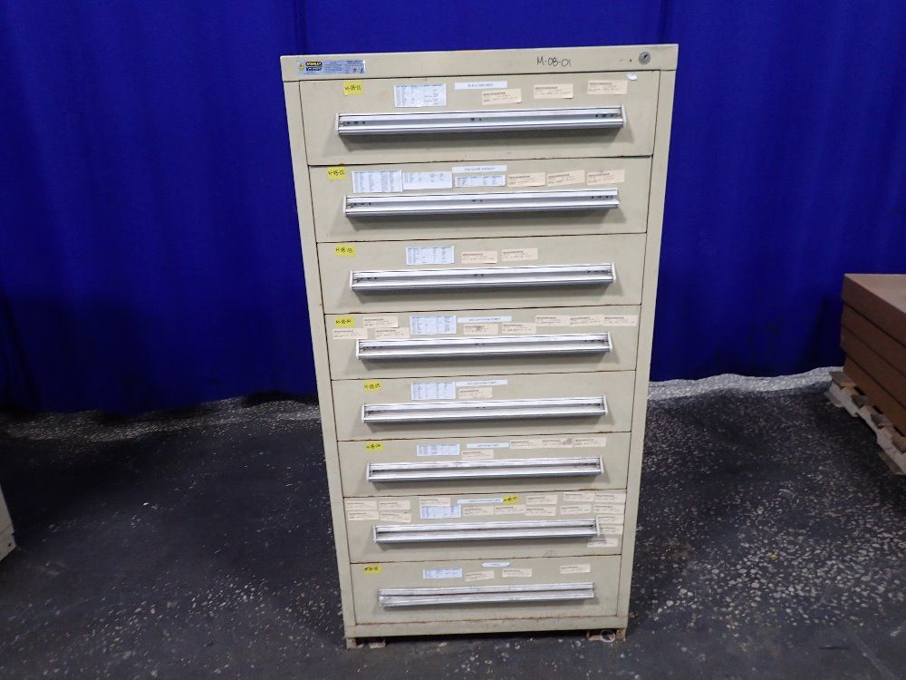 Stanley 8 Drawers/25 1/2" X 25 1/2" Vidmar Cabinet W/pump Supply Parts