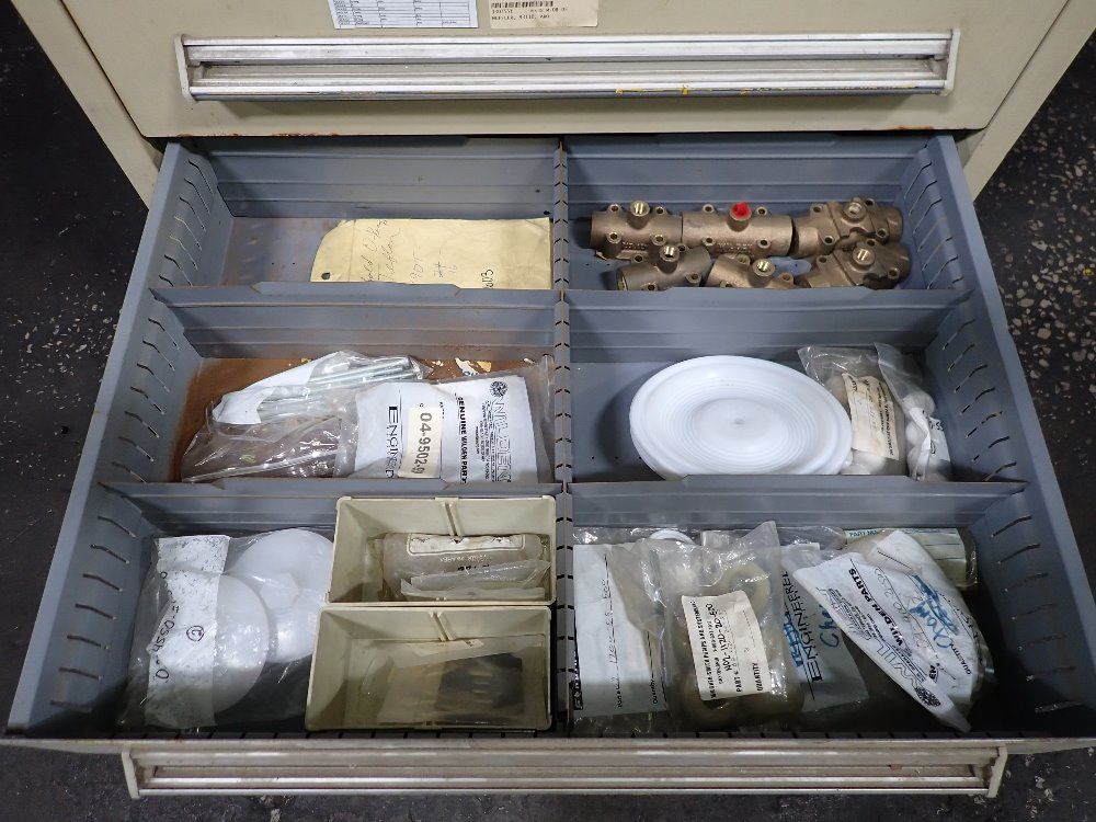 Stanley 8 Drawers/25 1/2" X 25 1/2" Vidmar Cabinet W/pump Supply Parts