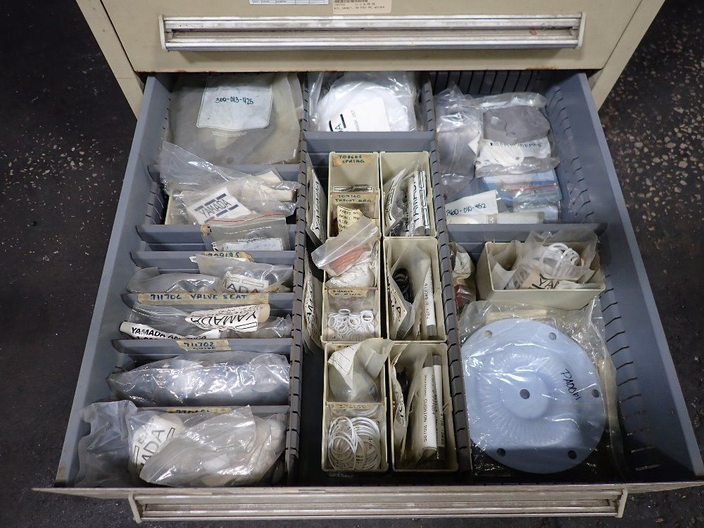 Stanley 8 Drawers/25 1/2" X 25 1/2" Vidmar Cabinet W/pump Supply Parts