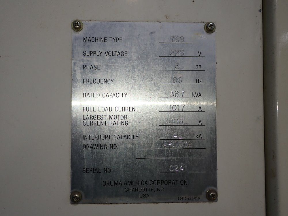 Okuma Cnc Lathe - 769 S