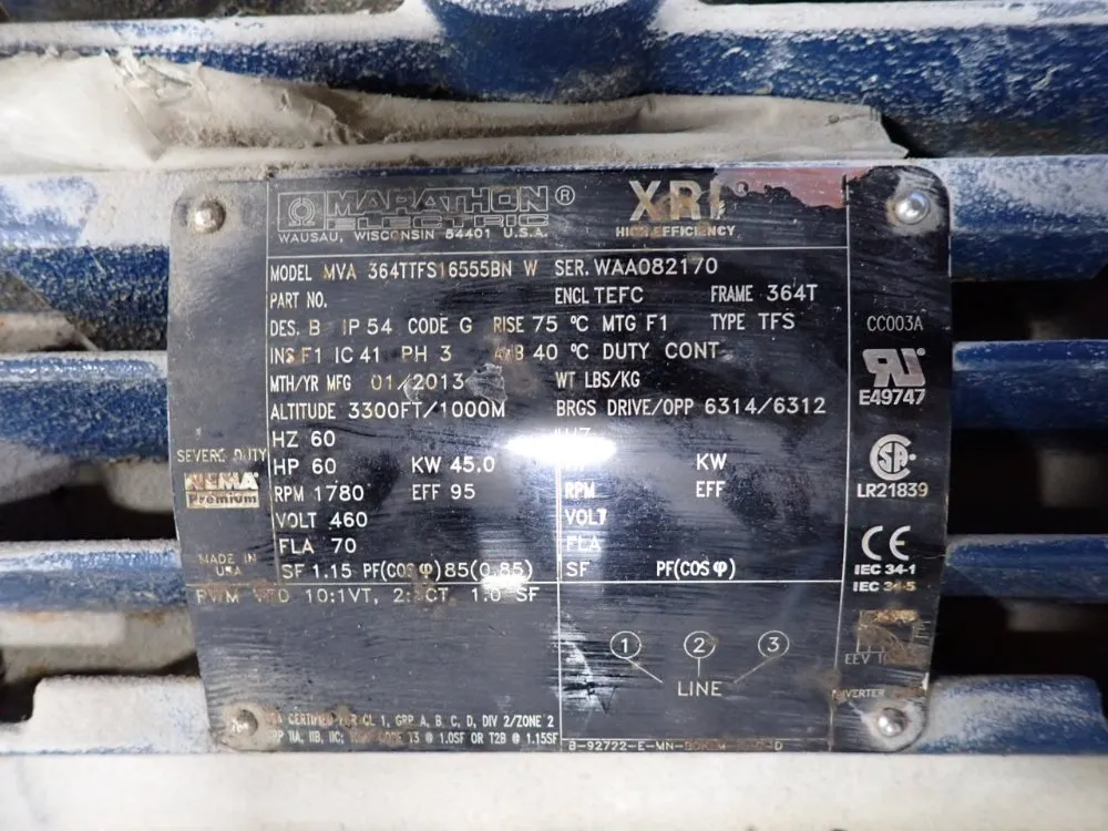 Marathon Electric 60 Hp Motor - Mva364ttfs16555bnw