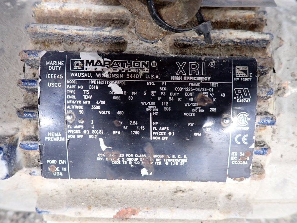 Marathon Electric 3 Hp Motor - Hvd182ttts6526fdl