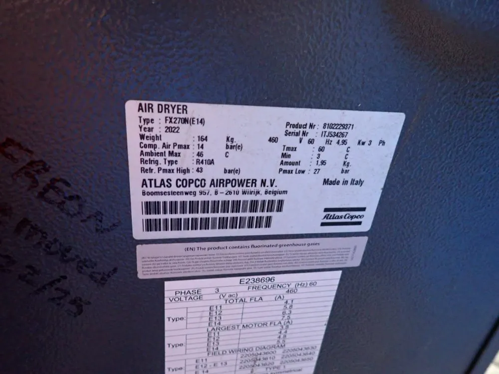 Atlas Copco Air Dryer - Fx270n